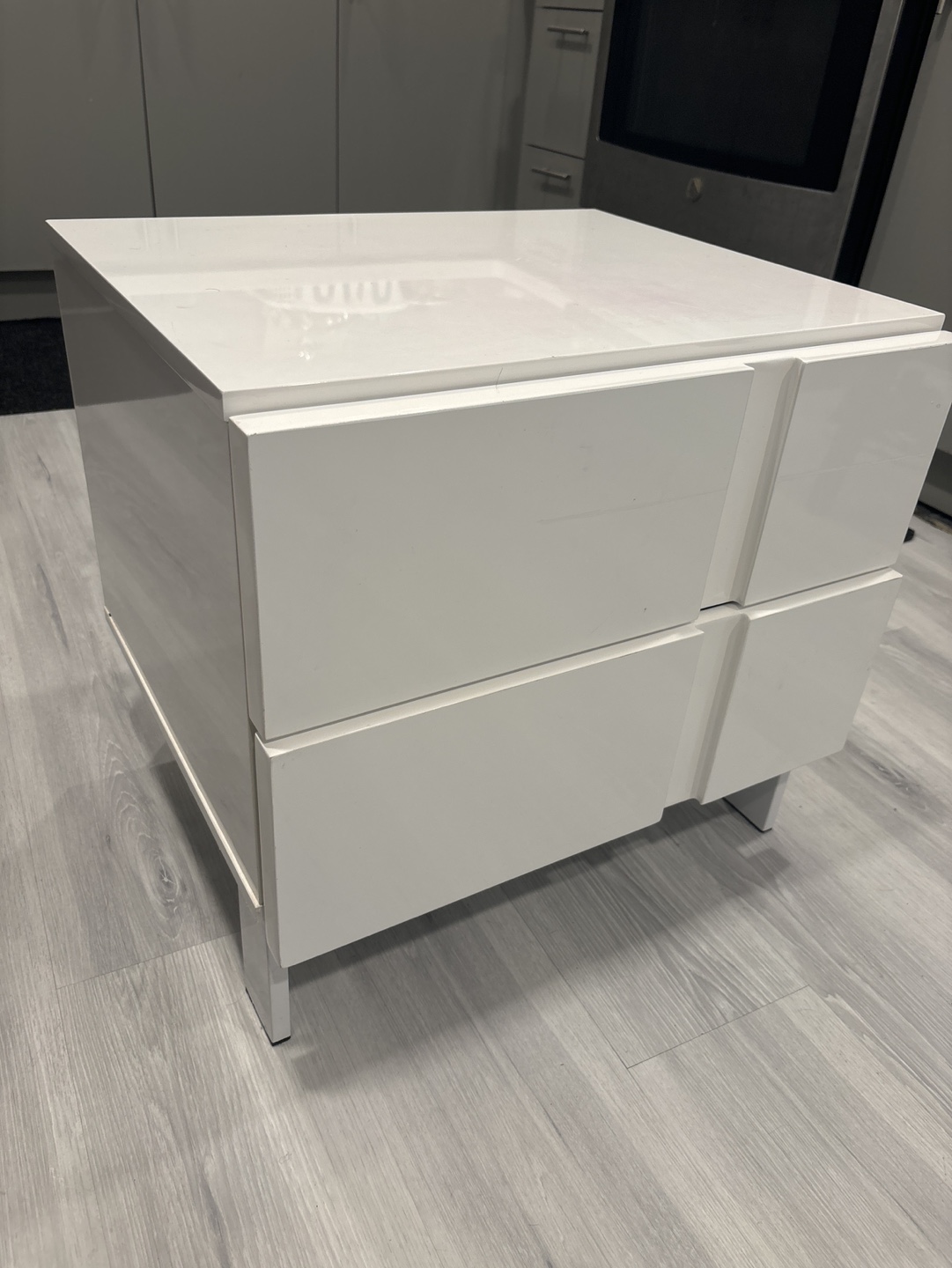 White Two-Drawer Nightstand - photo 2
