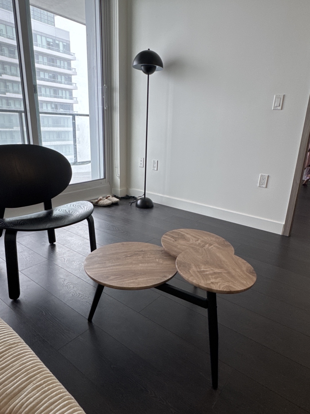 Three-Tiered Wooden Coffee Table
