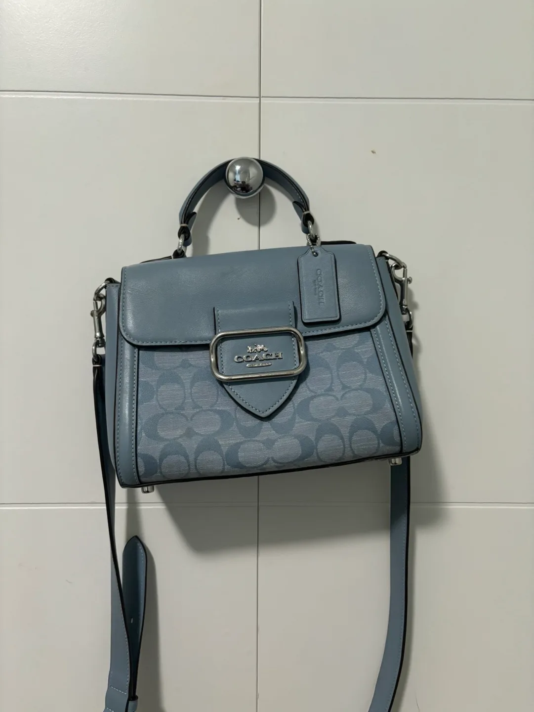 Coach Small Tabby Shoulder Bag in Light Blue image indicator(3)