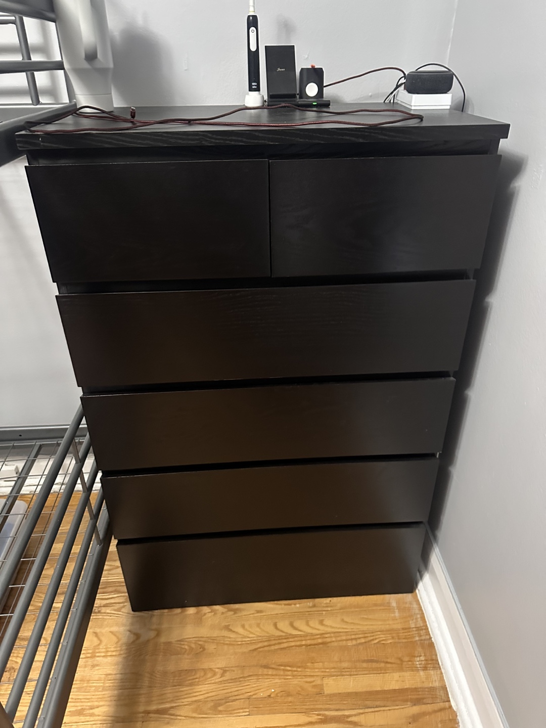 IKEA MALM 6-Drawer Chest - Black-Brown
