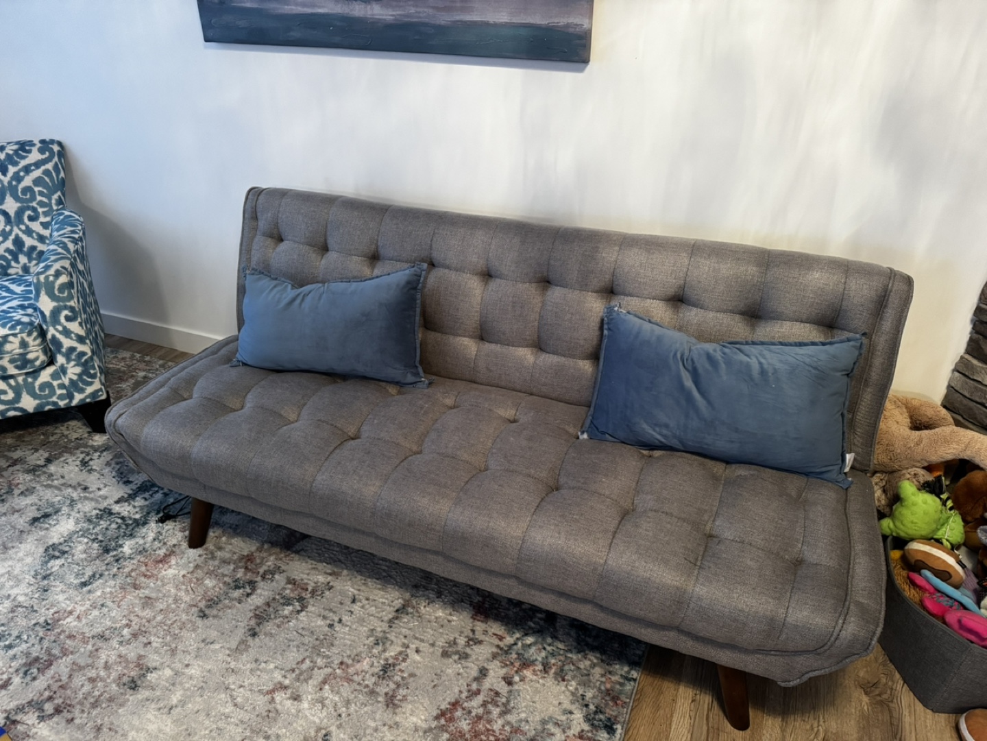 Grey Futon Sofa Bed - photo 2