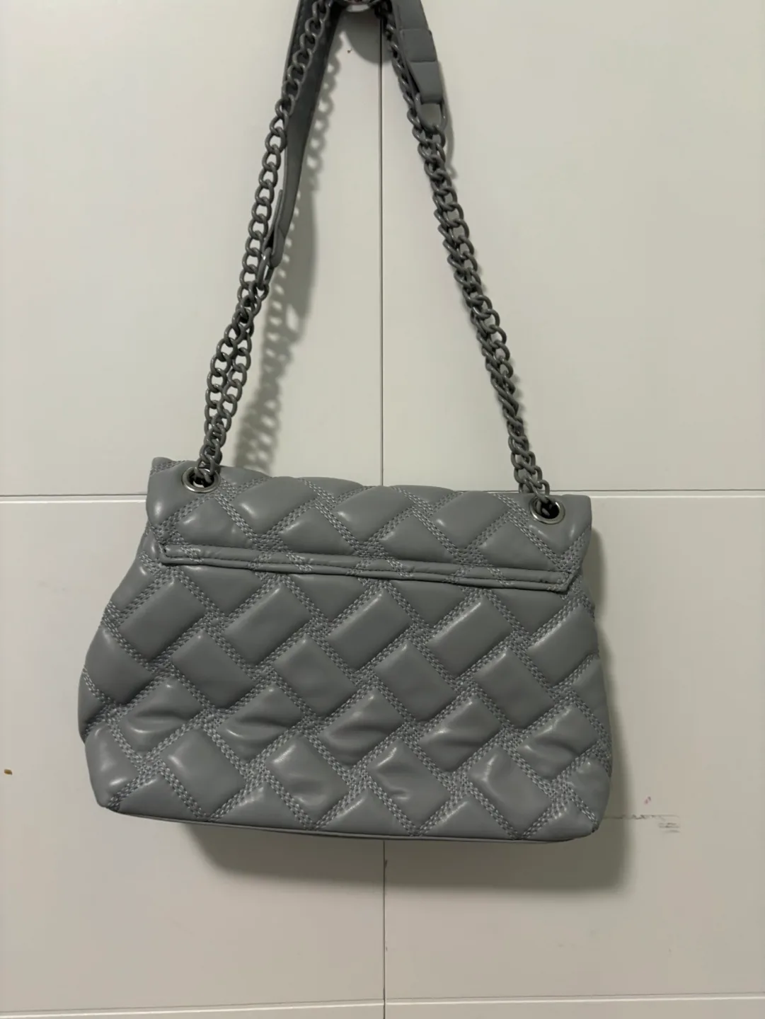 Kurt Geiger style Grey Quilted Shoulder Bag image indicator(2)
