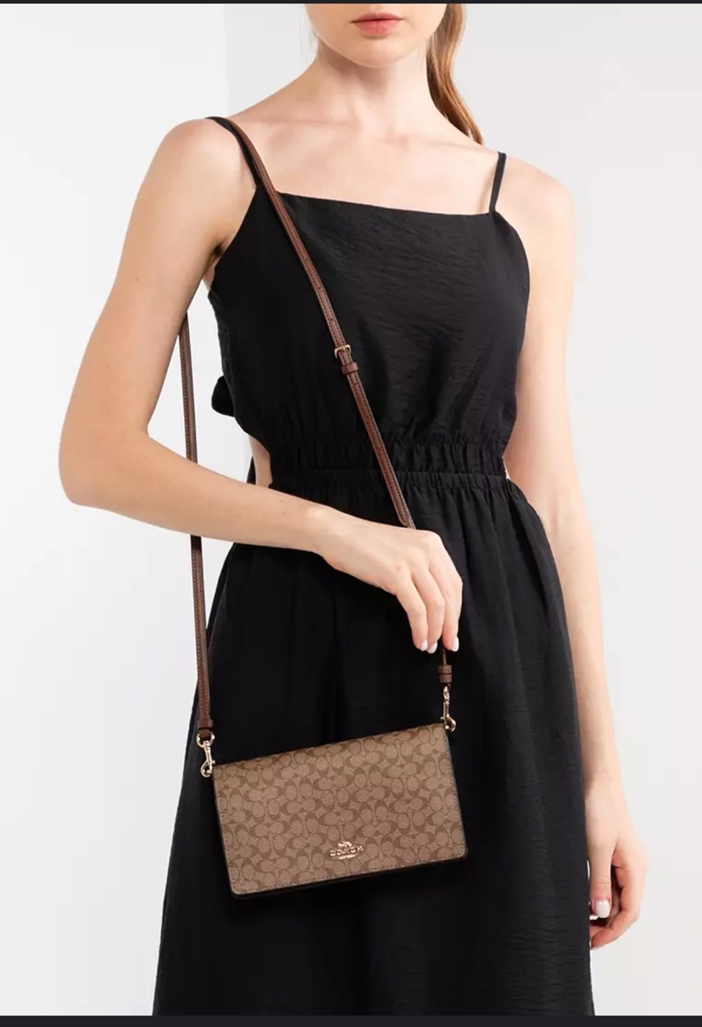 Coach Brown Signature Canvas Crossbody Bag