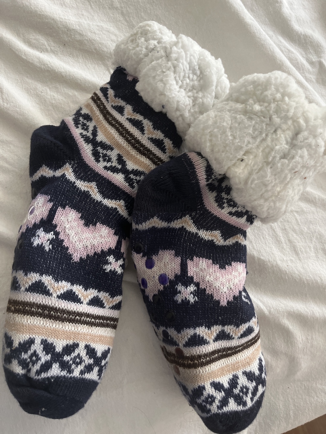 Cozy Fair Isle Slipper Socks