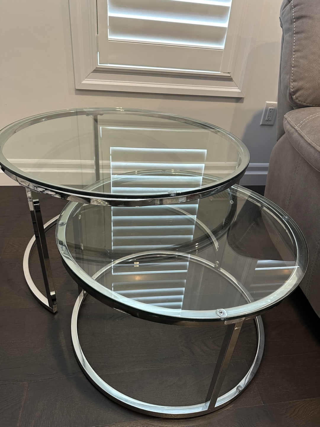 Glass Top Nesting Coffee Tables - photo 2
