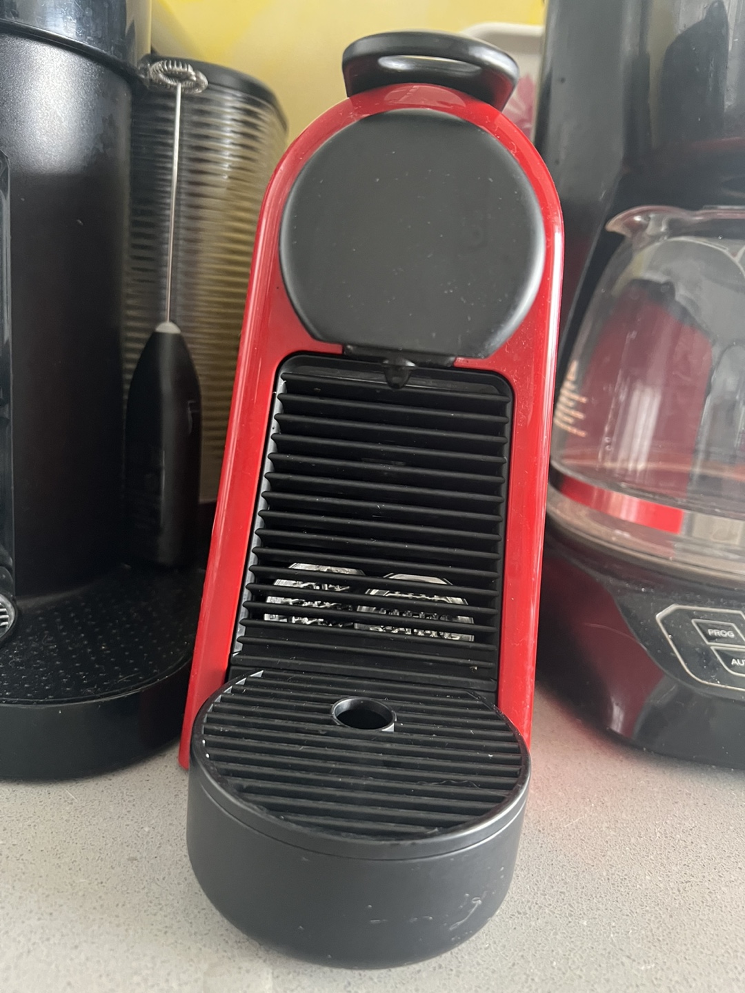 Red Nespresso Mini Coffee Machine