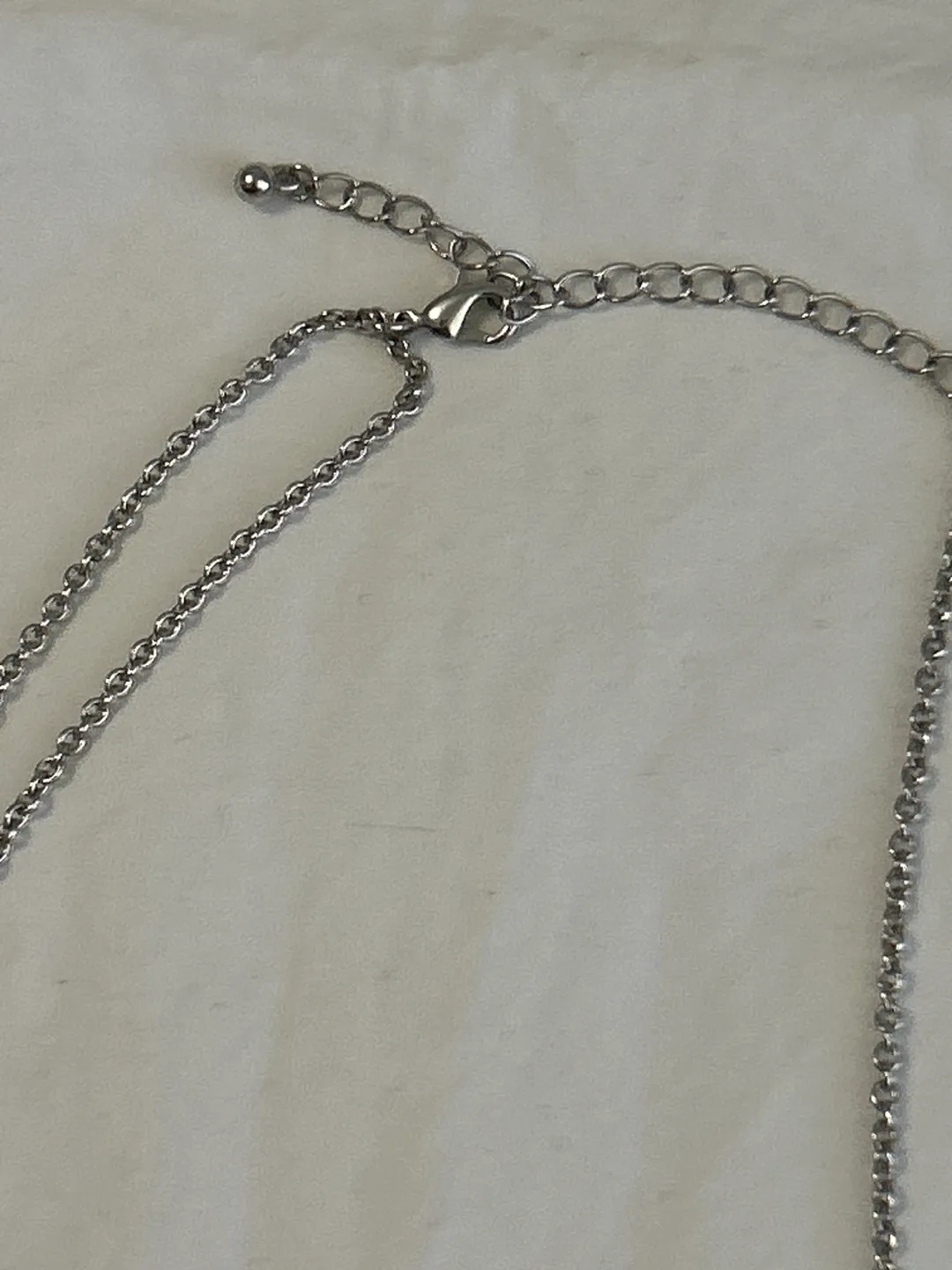 Silver Filigree Flower With Rhinestones Statement Necklace image indicator(5)