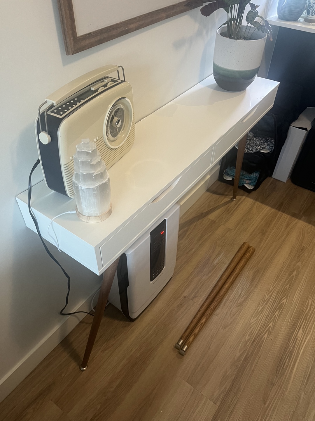 Floating drawers with vintage table legs - photo 2