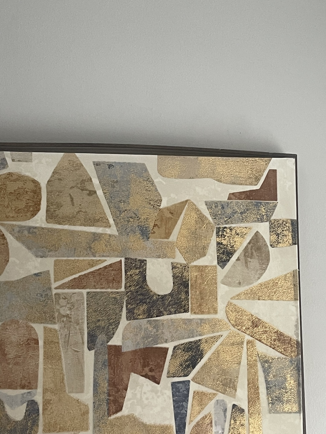 Large Abstract Gold & Beige Framed Wall Art - photo 2