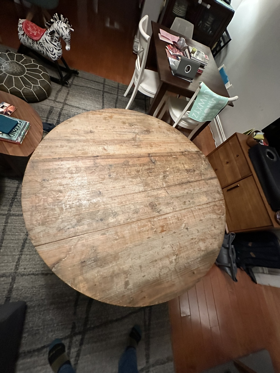 Laetners Round Wooden Drop Leaf Table