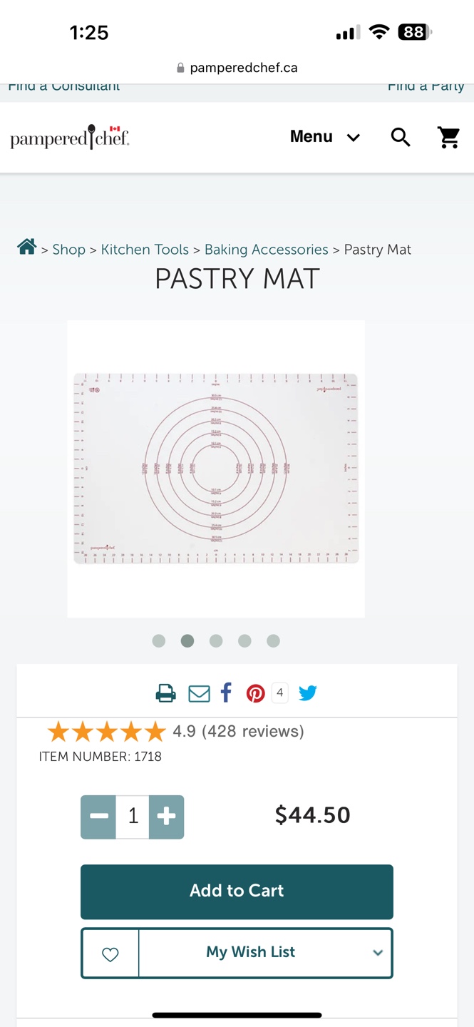 Pampered Chef Pastry Mat - photo 2