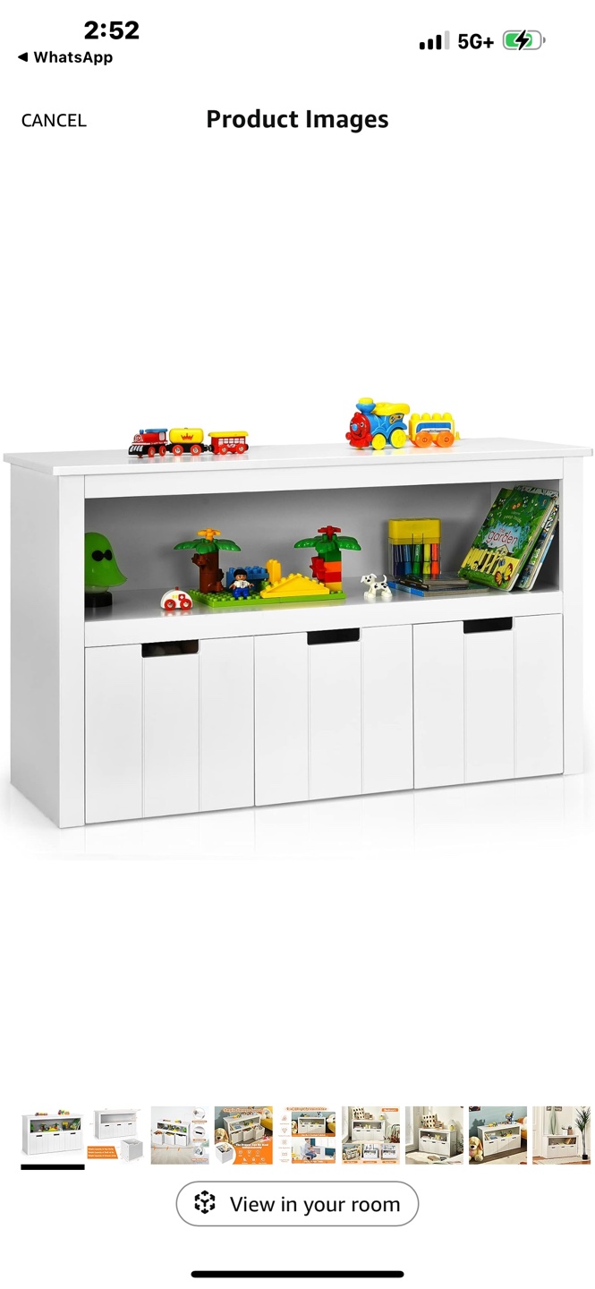 White Wooden Storage Cabinet with Drawers