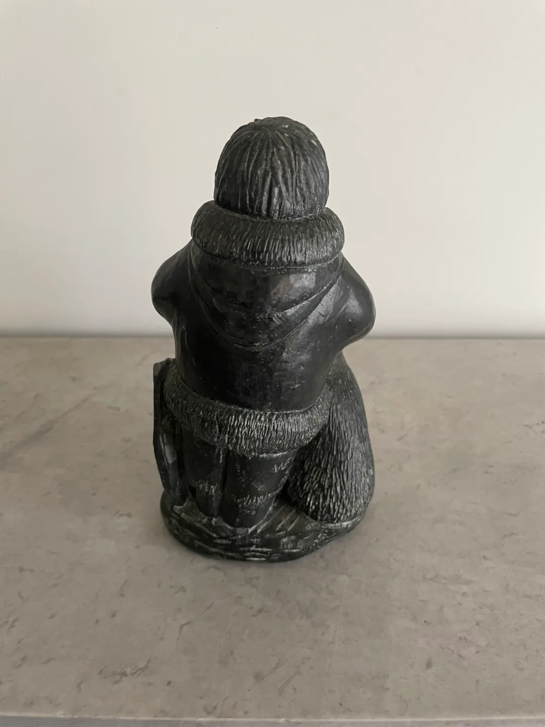 Vintage Inuit Soapstone Carving - Man and his dogs image indicator(4)