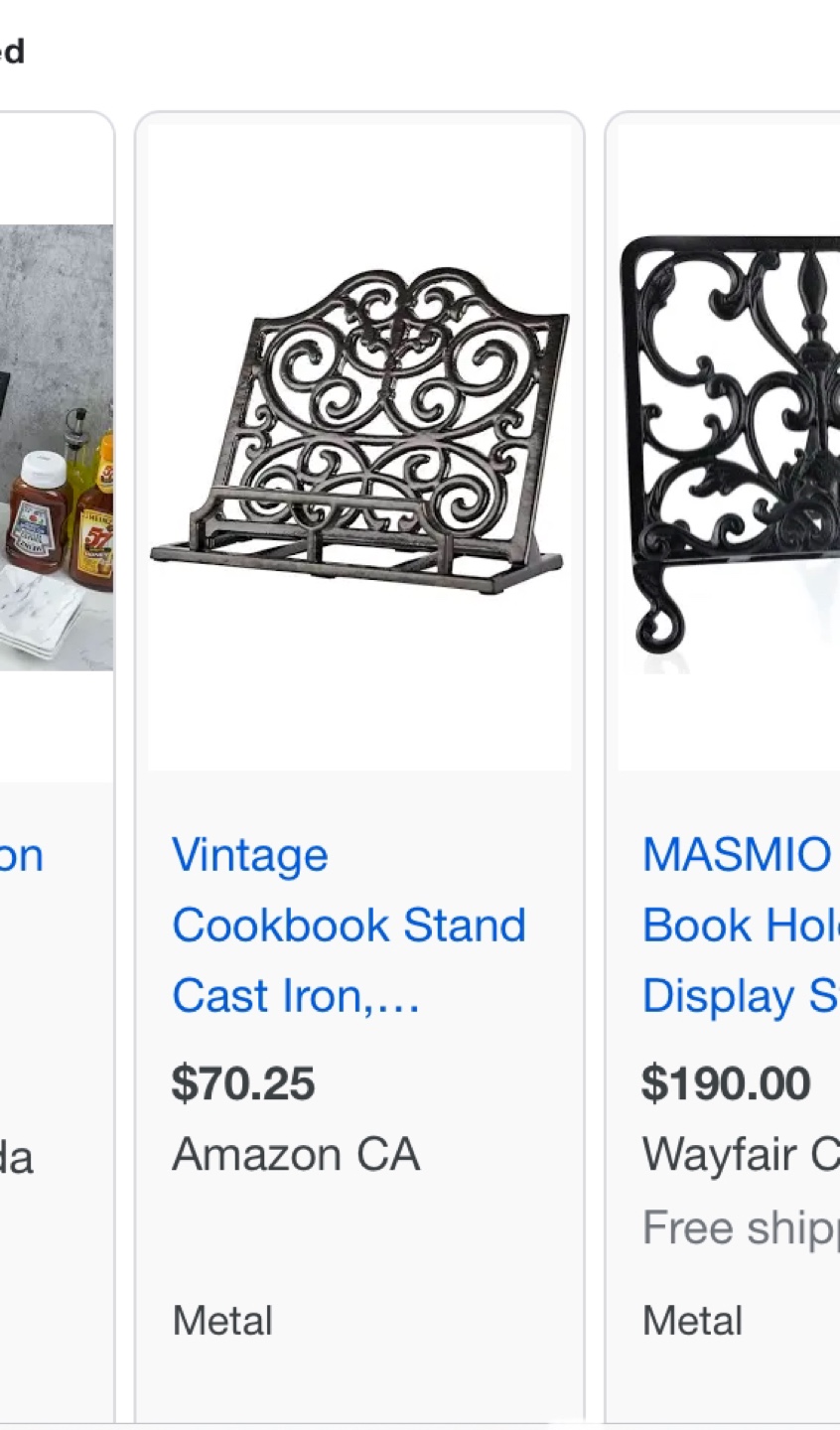 Black Wrought Iron Book Stand - photo 5