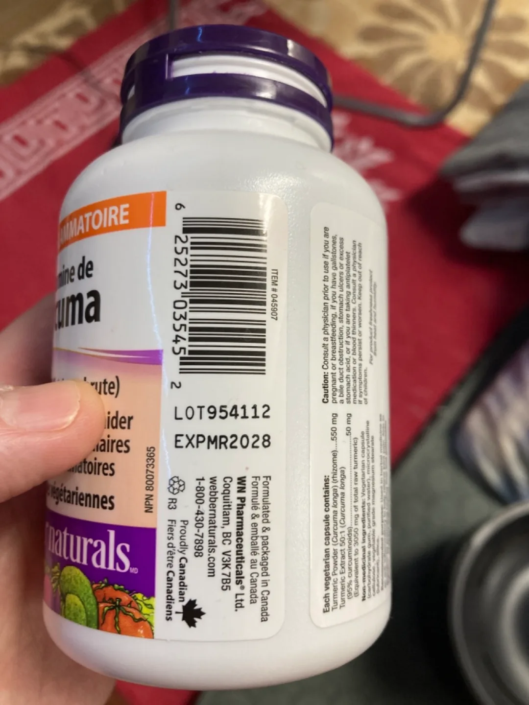 Webber Naturals Turmeric Curcumin 120 Vegetarian Capsules image indicator(2)