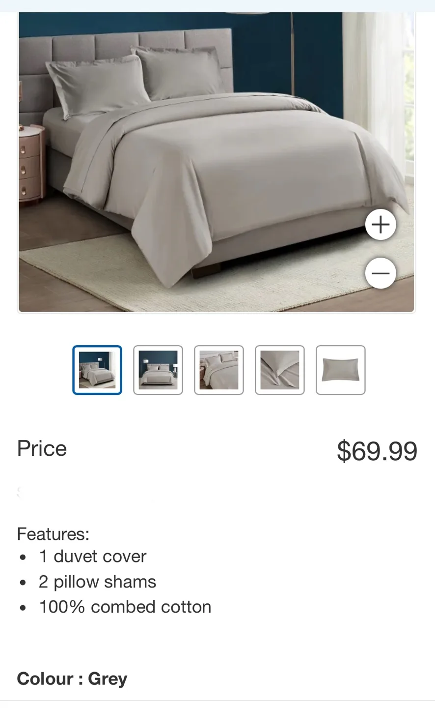 North Home 3-Piece King Duvet Cover Set - Grey image indicator(2)
