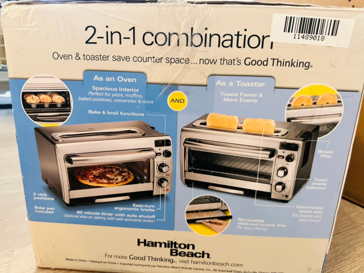 New- Hamilton Beach 2-in-1 Oven & Toaster image indicator(2)