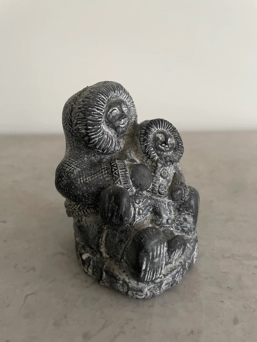Vintage Inuit Soapstone Carving - Mother and Child image indicator(2)