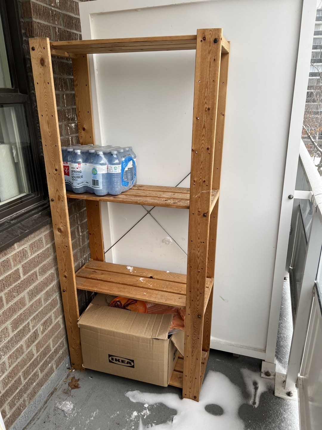Wooden 4-shelf storage rack