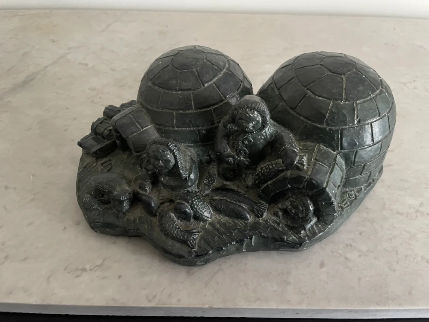 Canadian Inuit Soapstone Carving - Two Igloos image indicator(2)
