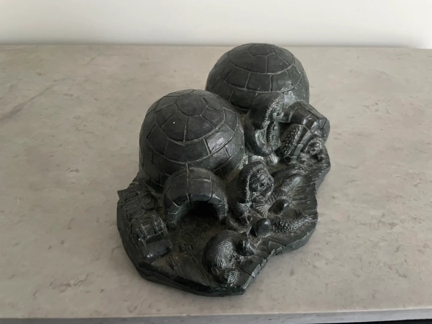 Canadian Inuit Soapstone Carving - Two Igloos image indicator(3)