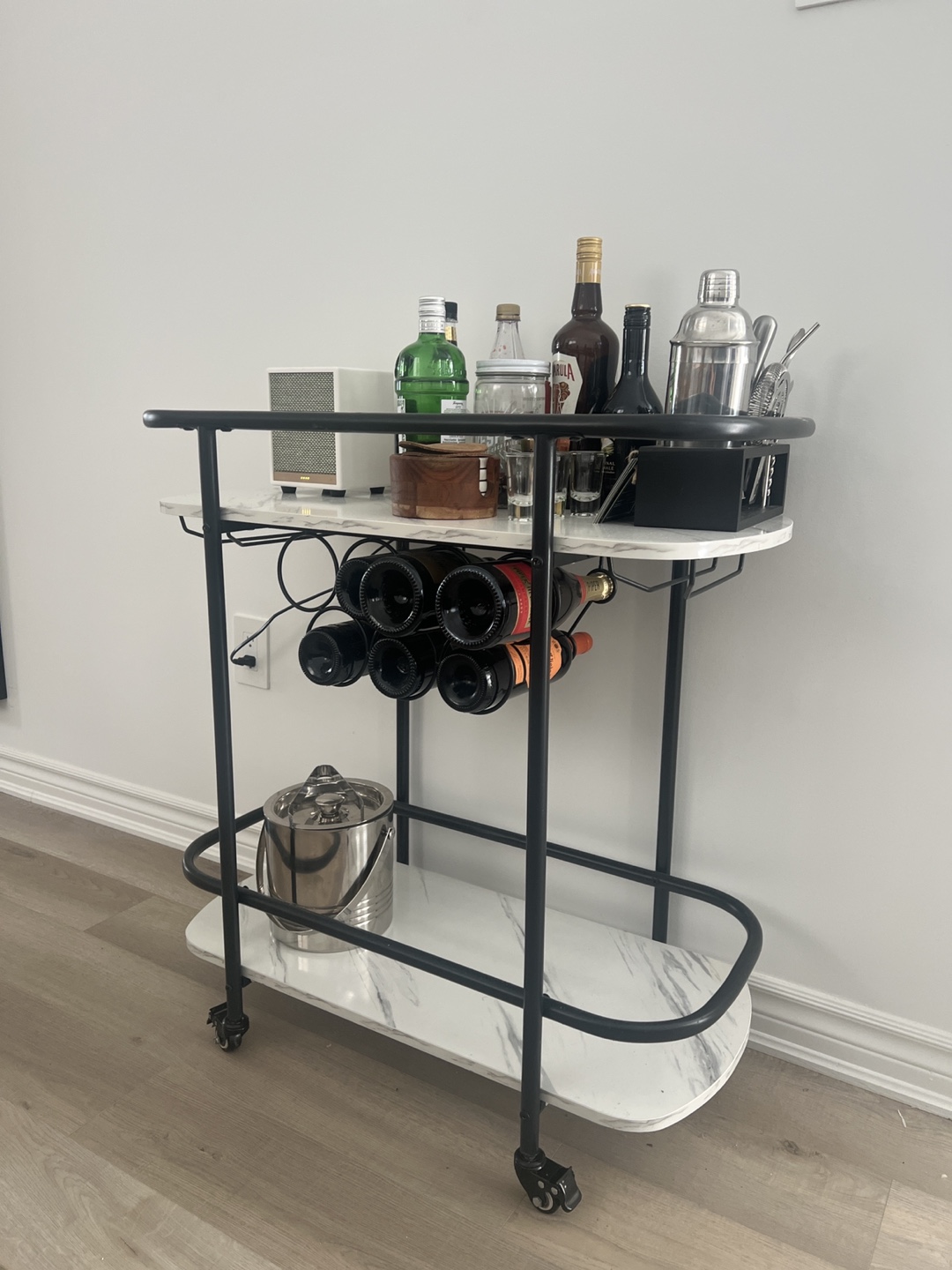 Marble and Black Bar Cart