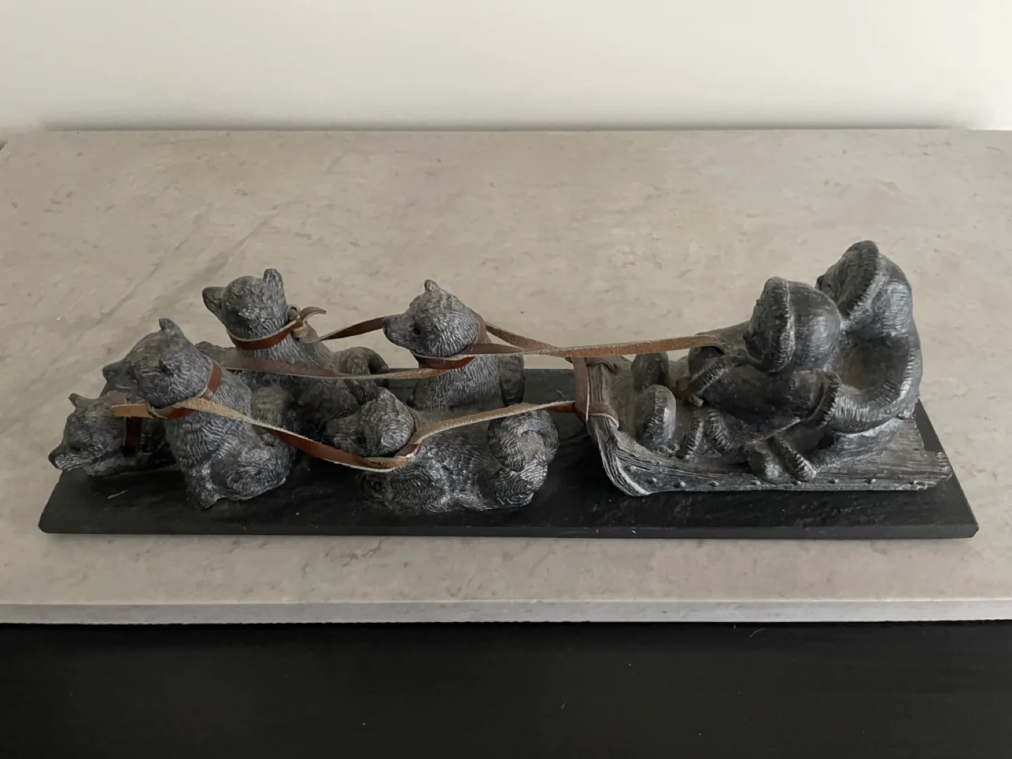 Eskimo Soapstone Carving - Dog Sled Team image indicator(3)