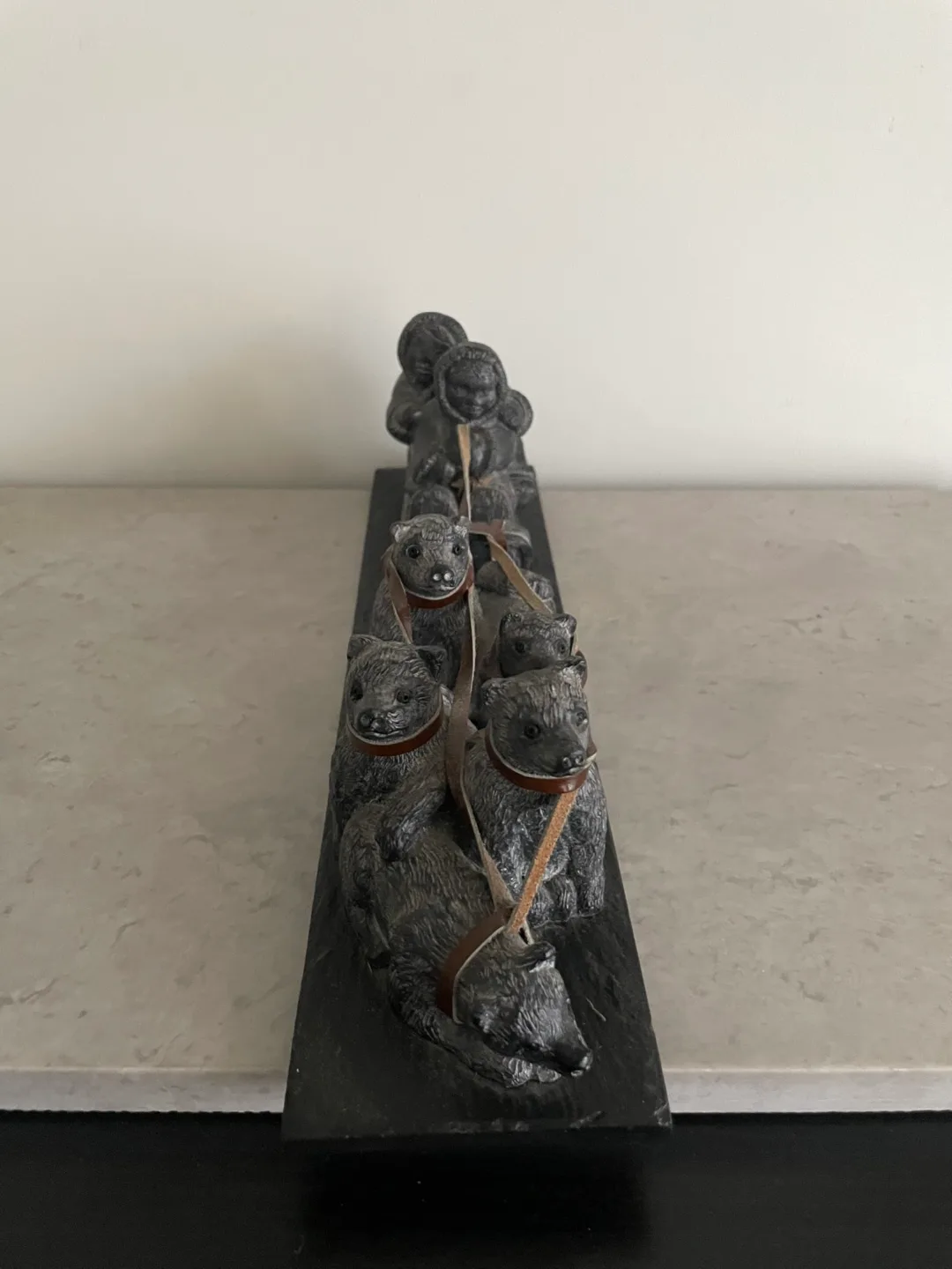 Eskimo Soapstone Carving - Dog Sled Team image indicator(2)