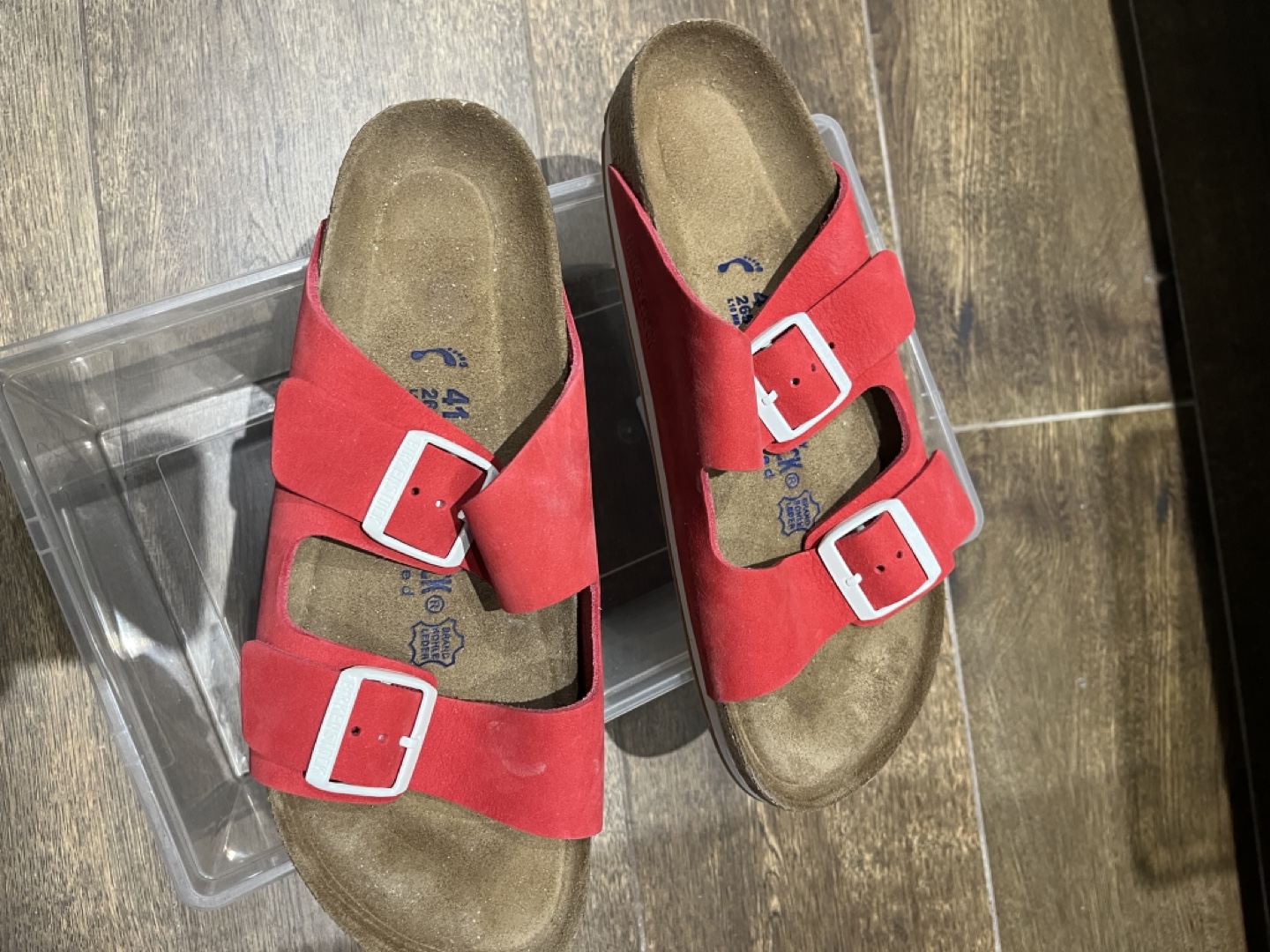 Red Birkenstock Sandals Size 41
