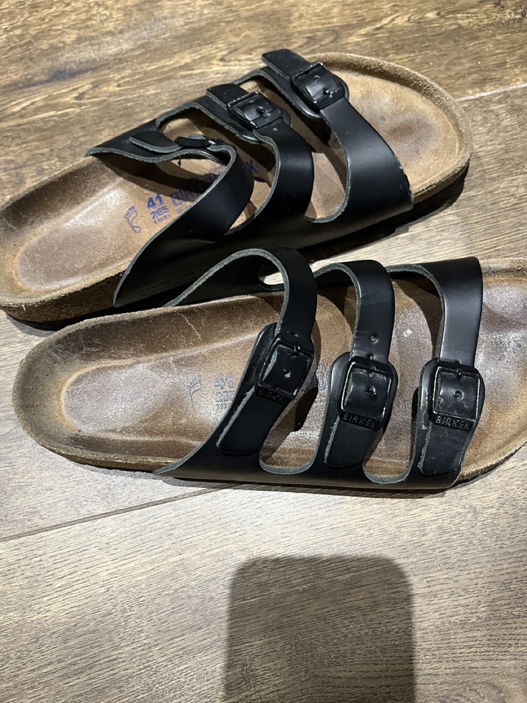 Birkenstock Black Leather Sandals Size 41