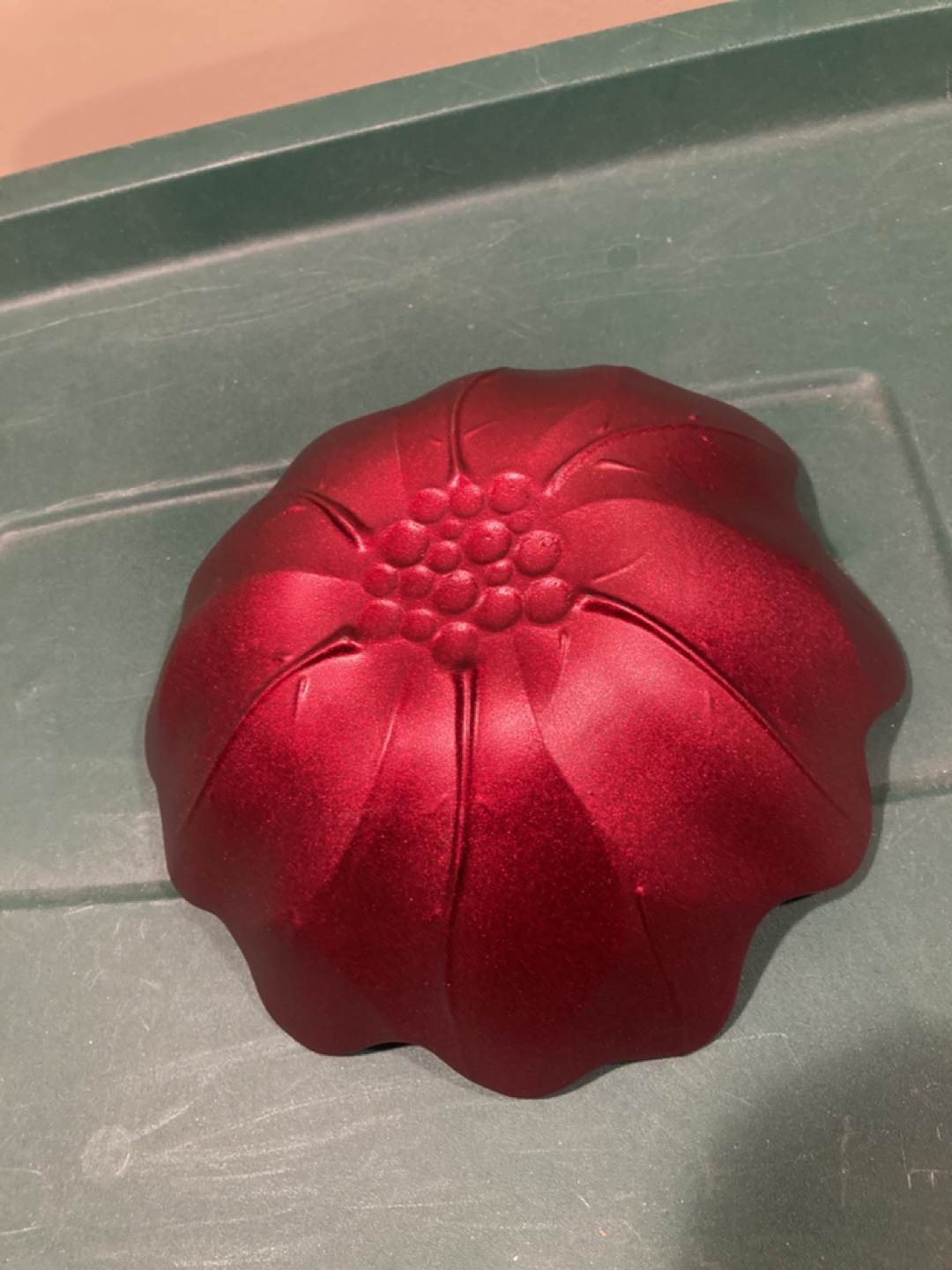Red Glass Poinsettia Bowl - photo 2