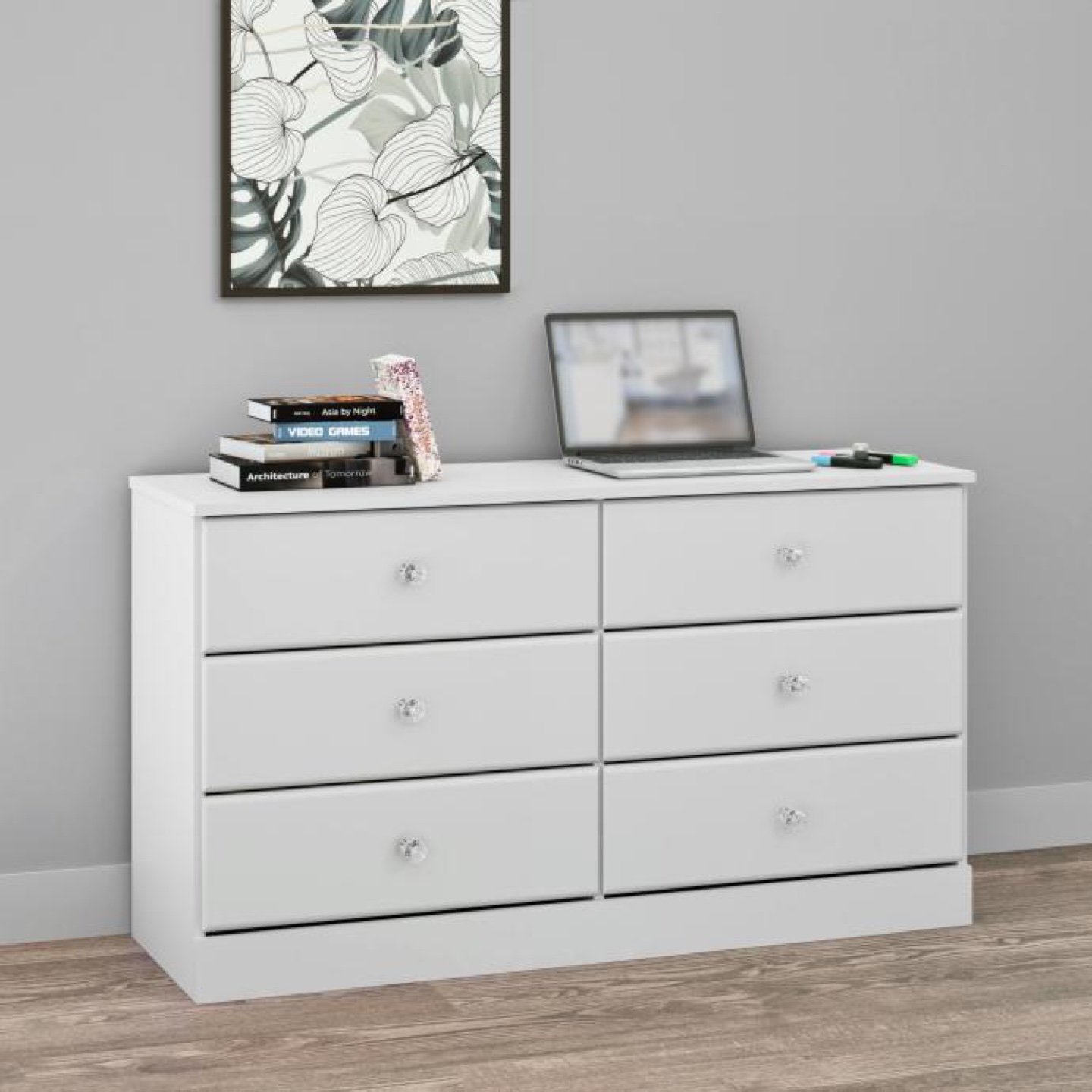NEW! White 6-Drawer Dresser