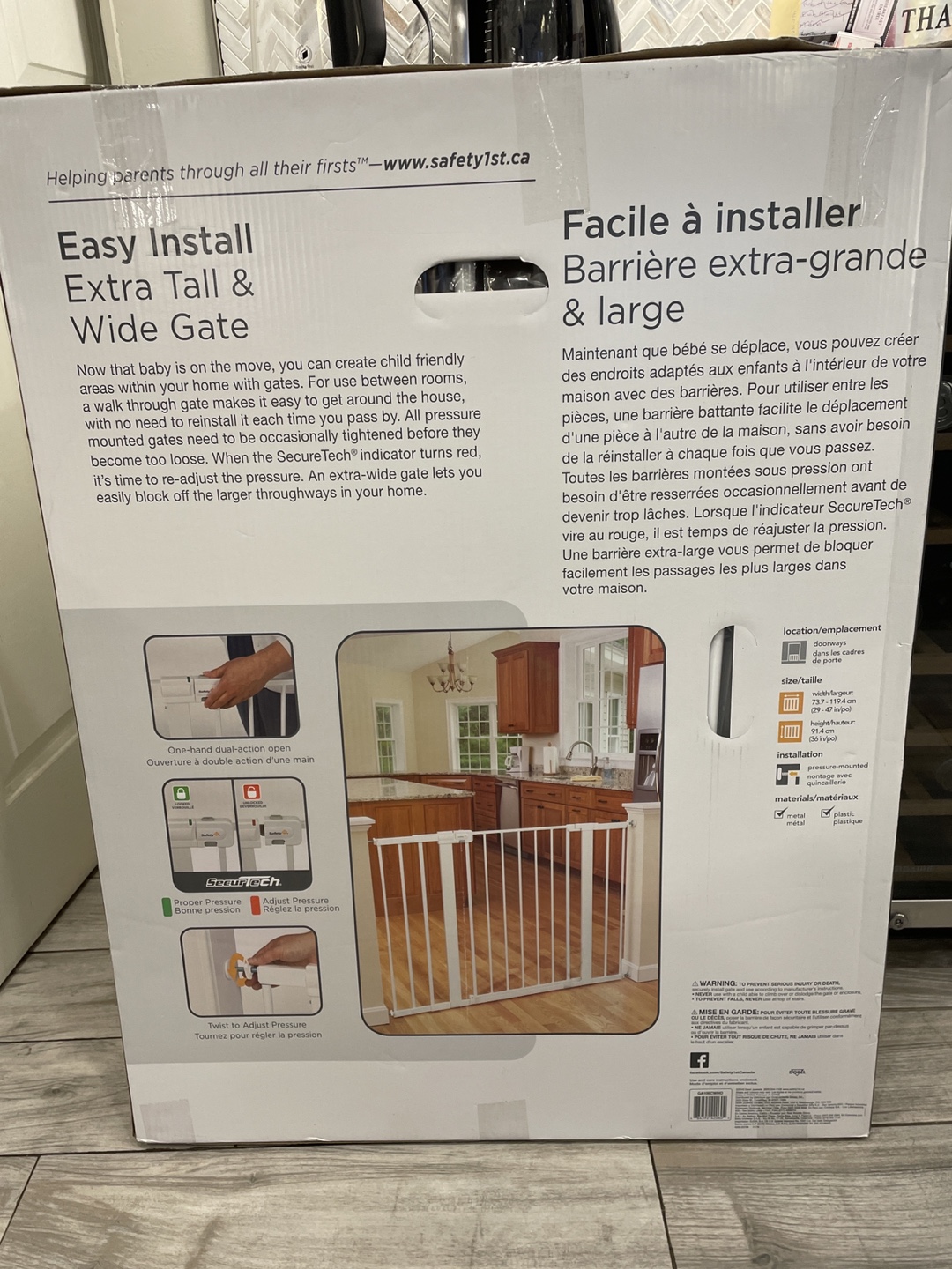 Safety 1st SecureTech Easy Install Extra Tall & Wide Gate - photo 3