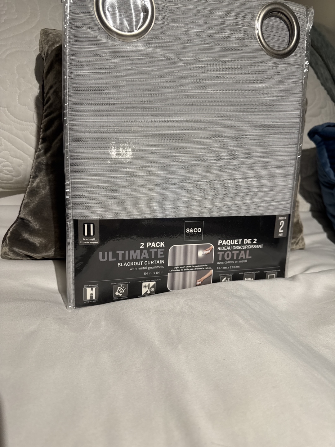S&CO Ultimate Blackout Curtains - Grey - 2 Pack