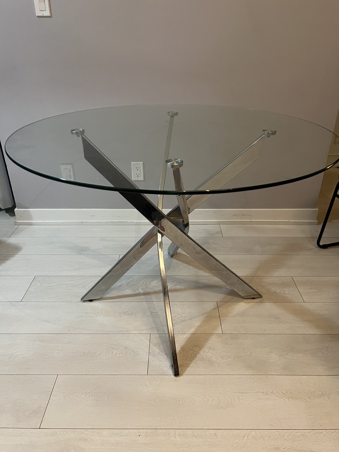 Glass and Chrome Dining Table