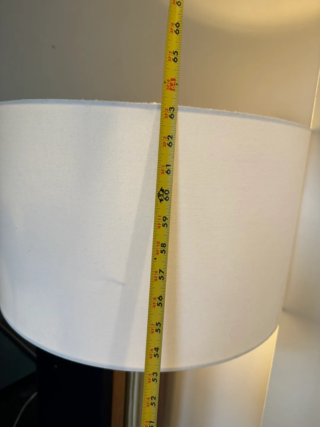 Modern Floor Lamp with White Shade( one side not working) image indicator(3)