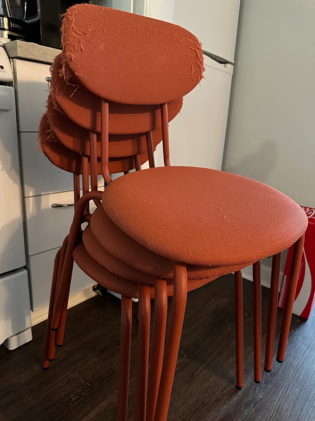 IKEA Ostano Chair - Four terracotta dining chairs image indicator(3)