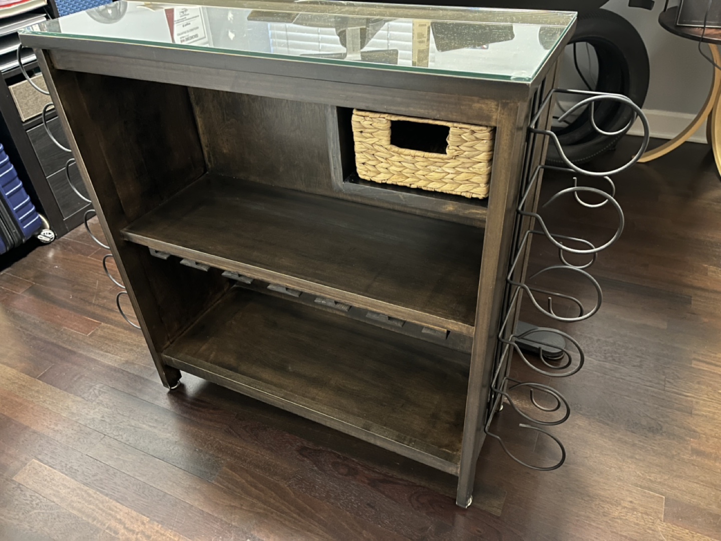 Custom solid wood liquor cabinet wine rack - photo 4