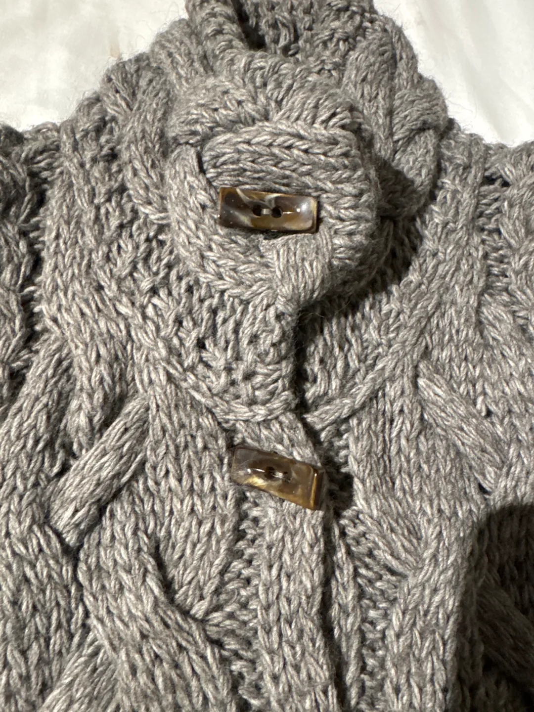 Grey Cable Knit Cardigan Sweater image indicator(3)