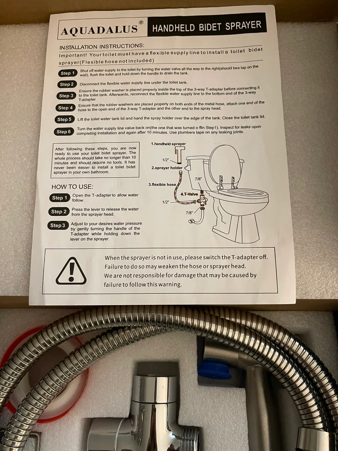 New Aquadalus High Quality Handheld Bidet Sprayer image indicator(4)