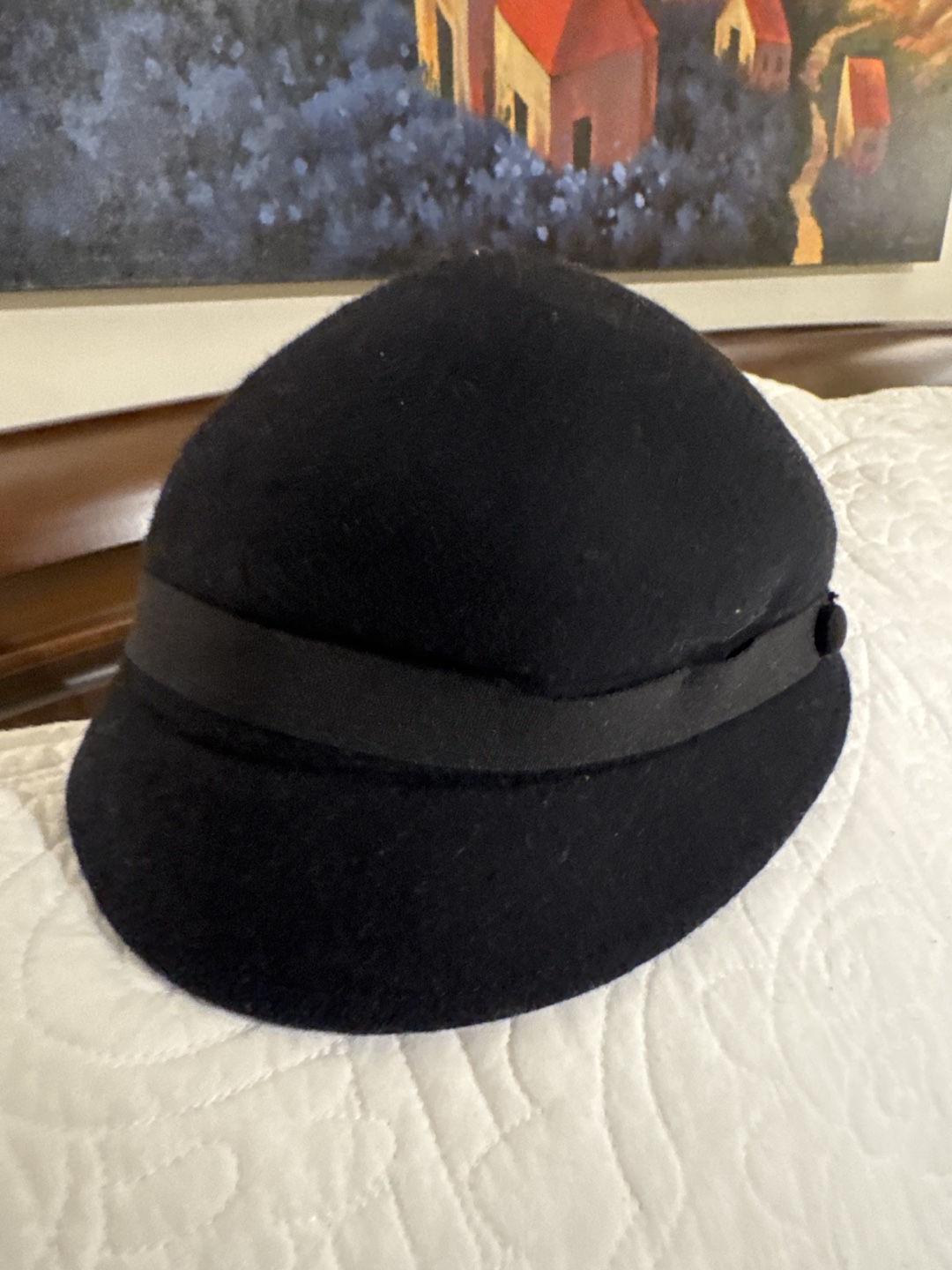 Club Monaco Women's Black Wool Cloche Hat