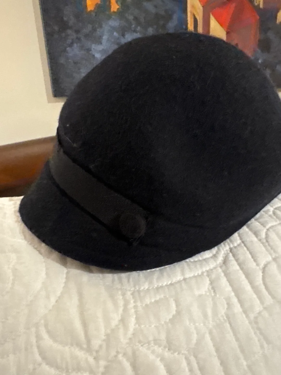 Club Monaco Women's Black Wool Cloche Hat image indicator(2)