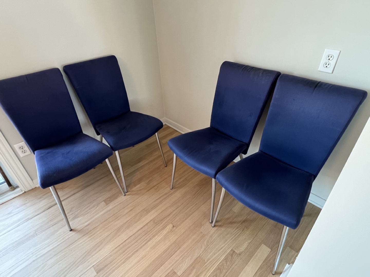 Four Blue dining chairs