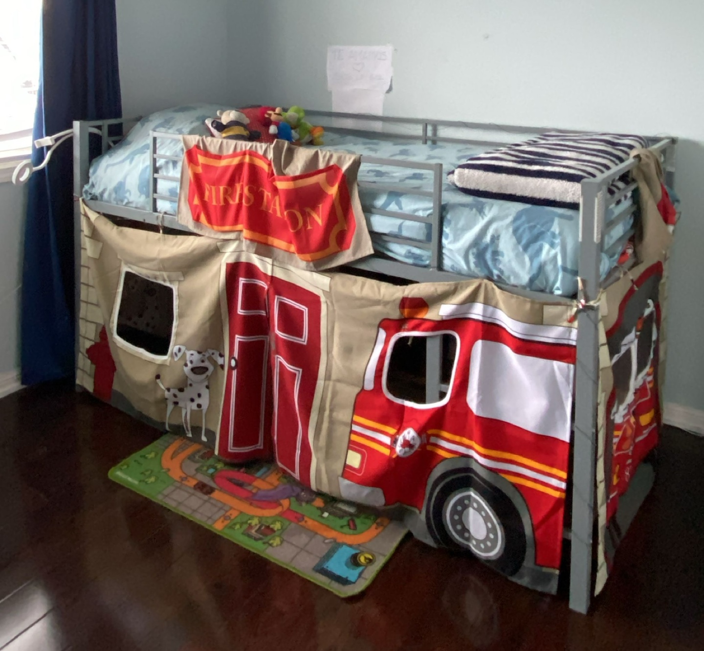 Kids Loft Bed with Firetruck Theme & Slide - photo 2