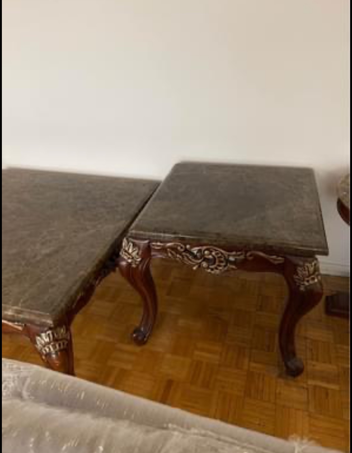 Elegant Marble-Top Coffee Table Set - photo 2