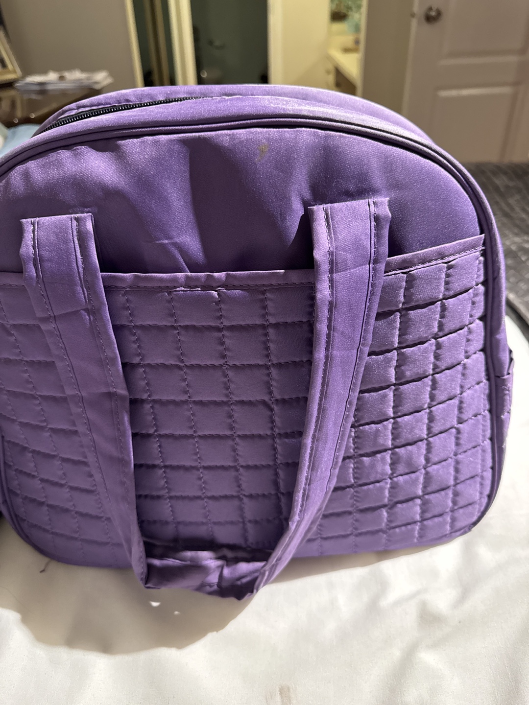 Purple Quilted Tote Bag