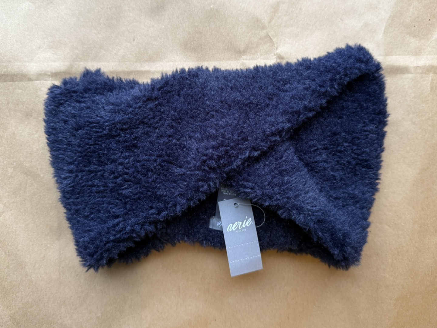 Aerie Navy Blue Fuzzy Headband