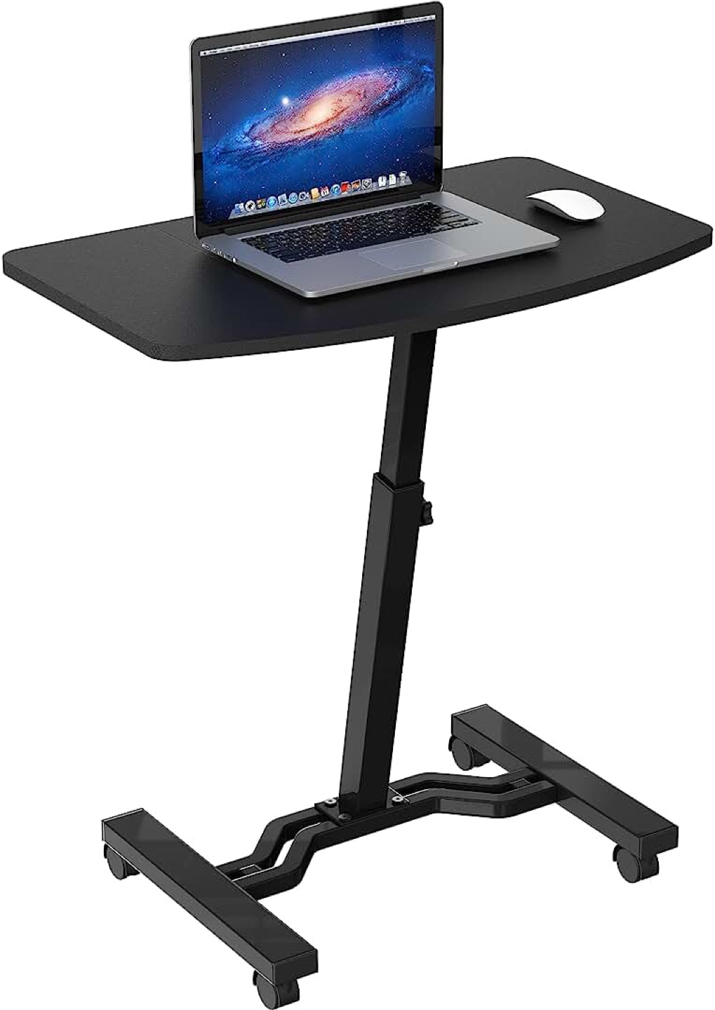 Adjustable Height Mobile Laptop Cart - Black