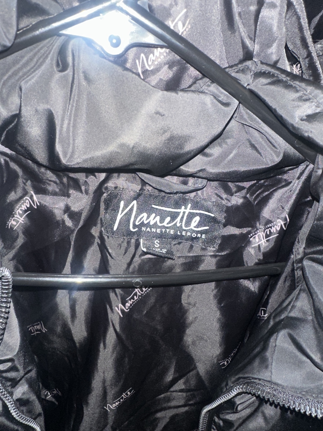 Nanette Lepore Black Puffer Jacket with Faux Fur Hood - photo 2