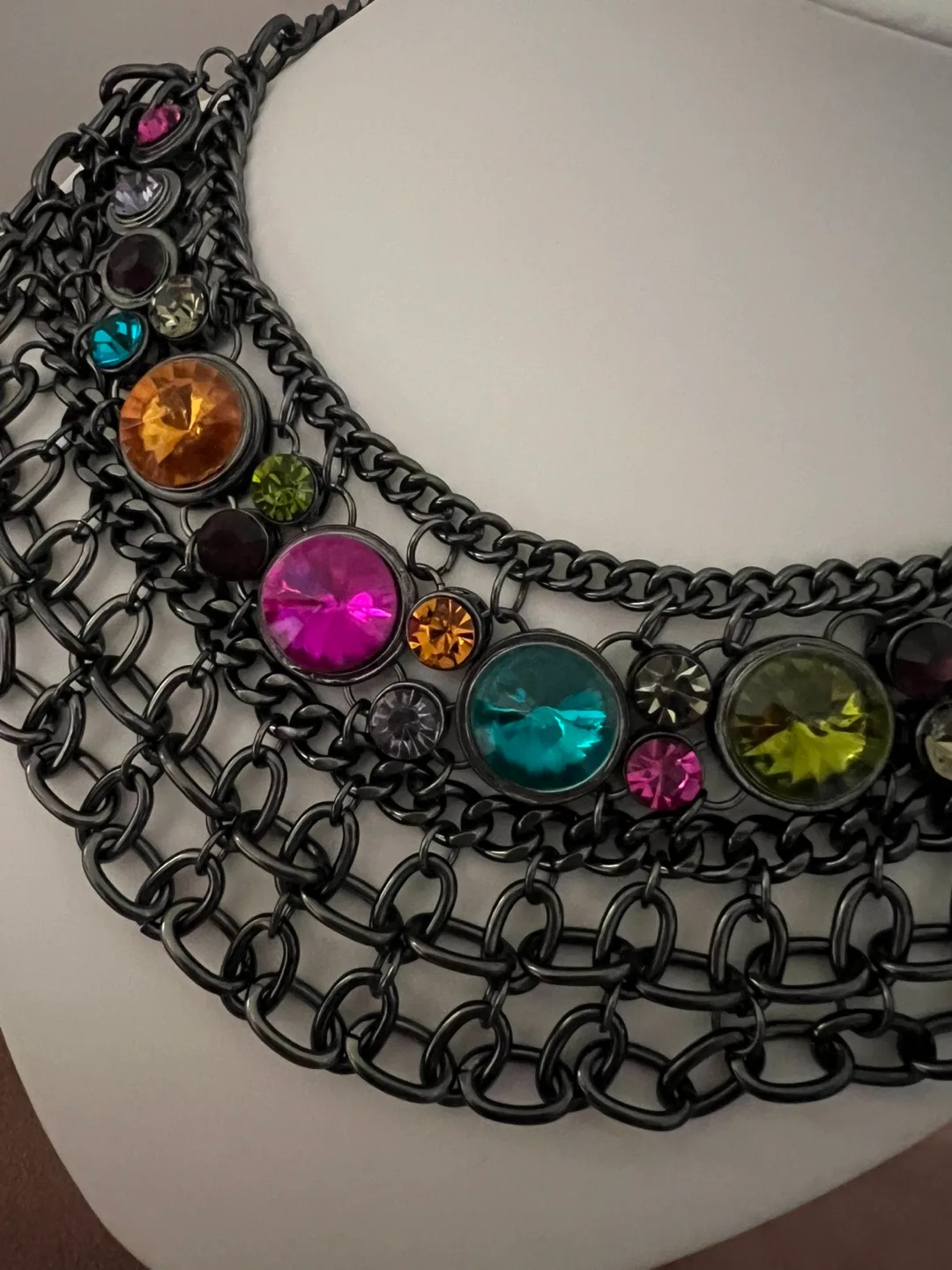 Multicoloured Gemstone Statement Necklace image indicator(6)